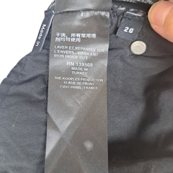 The Kooples Lizy Black Stonewash Ankle Jeans Sequin Hearts Pocket Size 26 - Picture 4 of 9